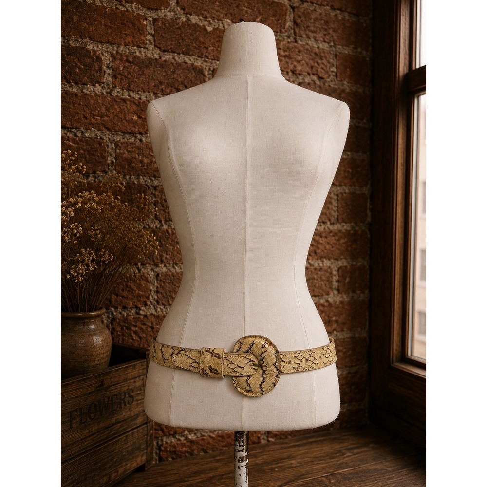 Woodward Vintage Genuine Snakeskin Belt Animal Print M/L Boho Western Retro